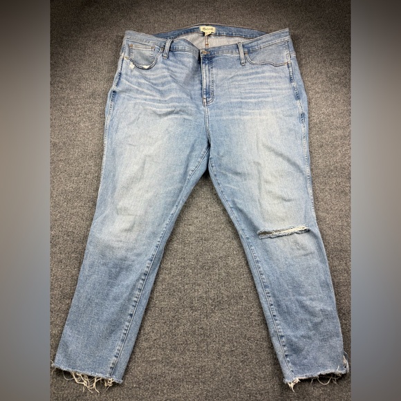 Madewell Denim - Madewell Distressed Women’s High Rise Cropped Skinny Jeans, Size 37